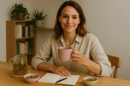 Natural balance. A woman’s daily routine for hormones and energy